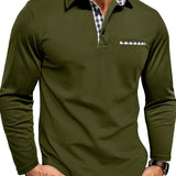 Kestwick | Long-Sleeve Polo Shirt with Contrast Check Collar