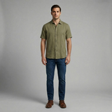 Emerson Row | Mens Olive Short Sleeve Button Up Shirt