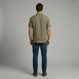 Emerson Row | Mens Olive Short Sleeve Button Up Shirt