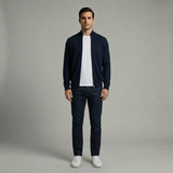 Emerson Row | Mens Full Zip Mock Neck Cardigan Sweater Navy