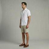 Emerson Row | Mens Tailored Linen Blend Shorts Beige