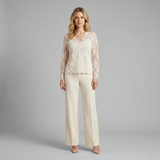 Emerson Row | Womens Long Sleeve V Neck Lace Blouse