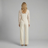 Emerson Row | Womens Long Sleeve V Neck Lace Blouse