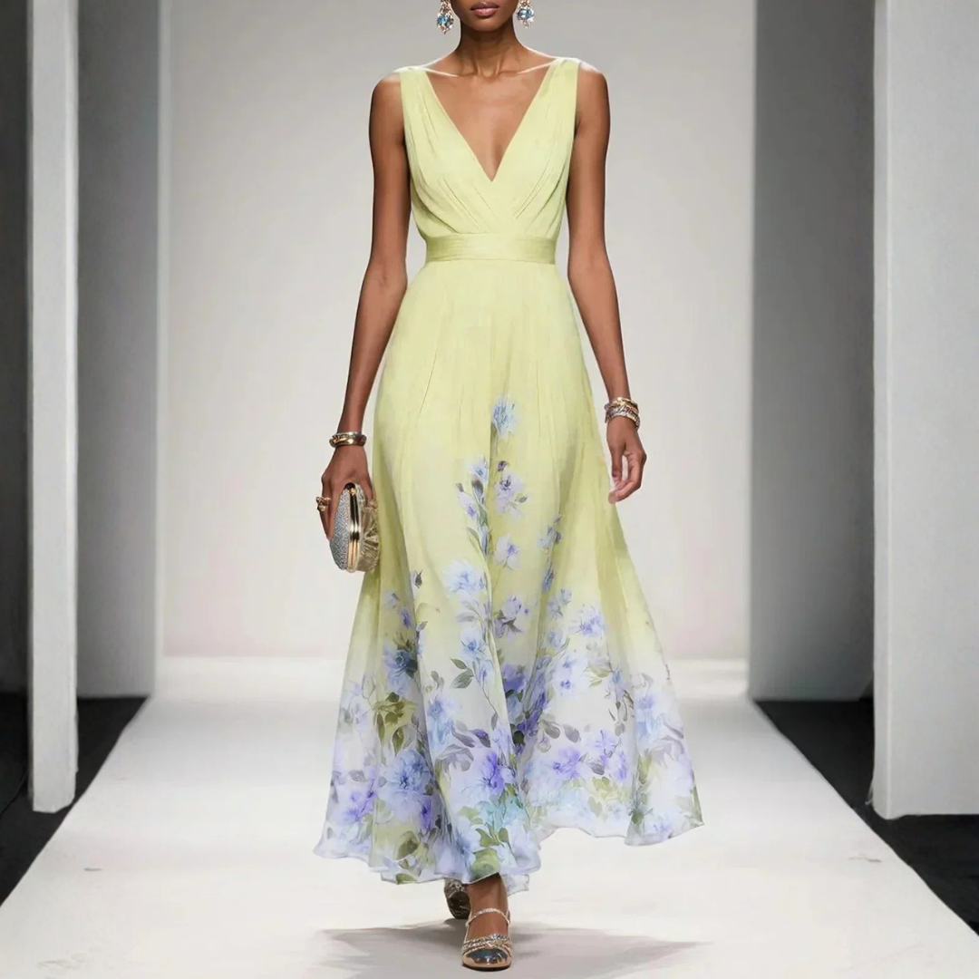 Ismeria | V-Neck Floral Maxi Dress