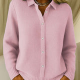 Miravel | Button-Front Knit Cardigan with Collar