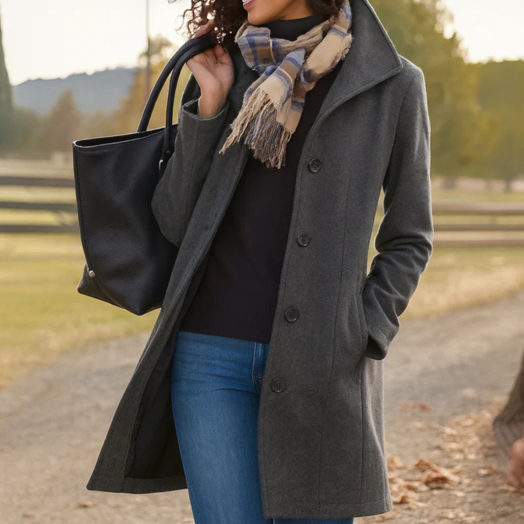 Rowland | Notched Lapel Button-Front Coat