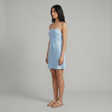 Emerson Row | Womens Blue Spaghetti Strap Mini Slip Dress