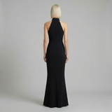 Emerson Row | Womens Black High Neck Halter Maxi Evening Gown