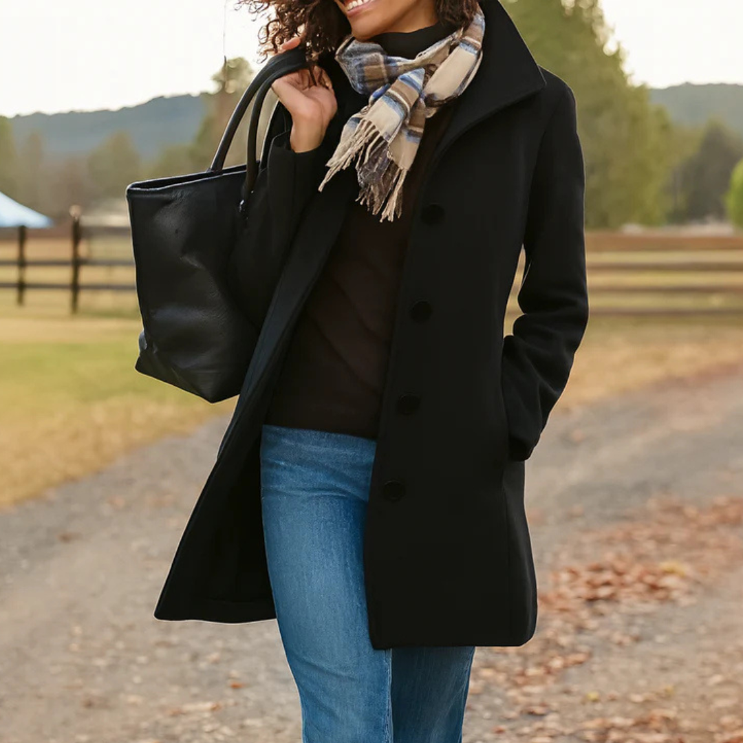 Rowland | Notched Lapel Button-Front Coat