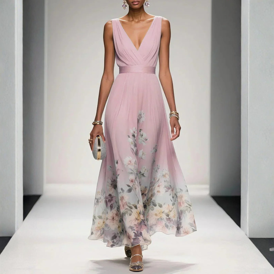 Ismeria | V-Neck Floral Maxi Dress