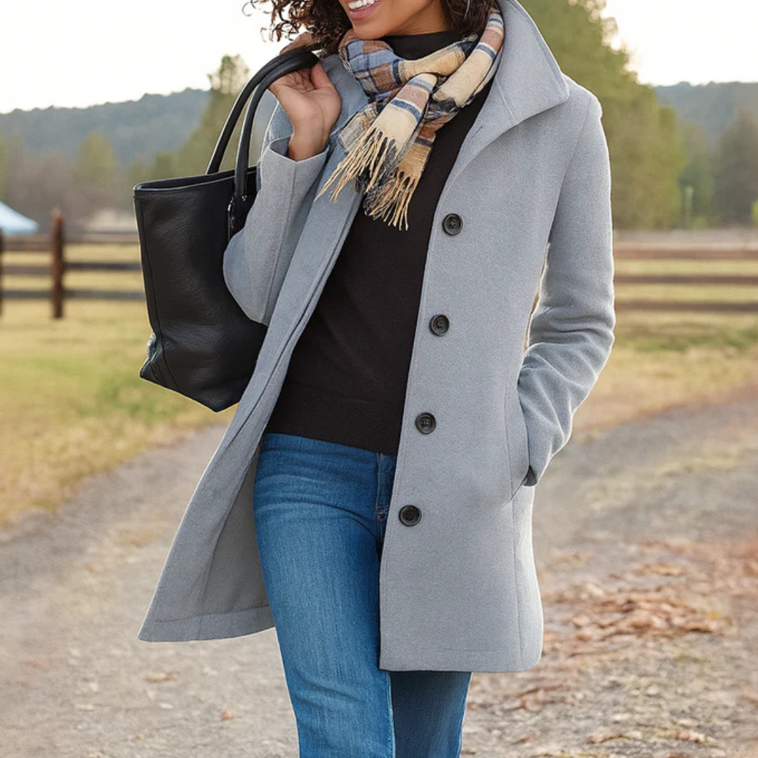 Rowland | Notched Lapel Button-Front Coat
