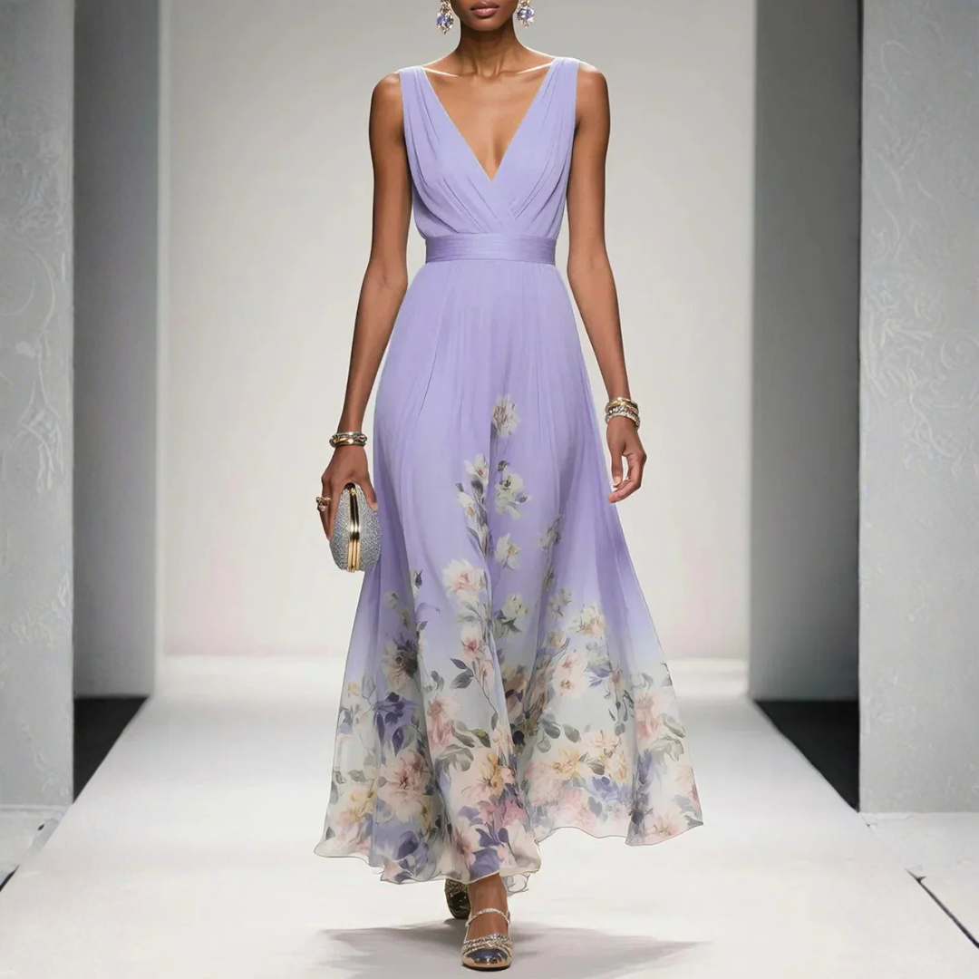 Ismeria | V-Neck Floral Maxi Dress