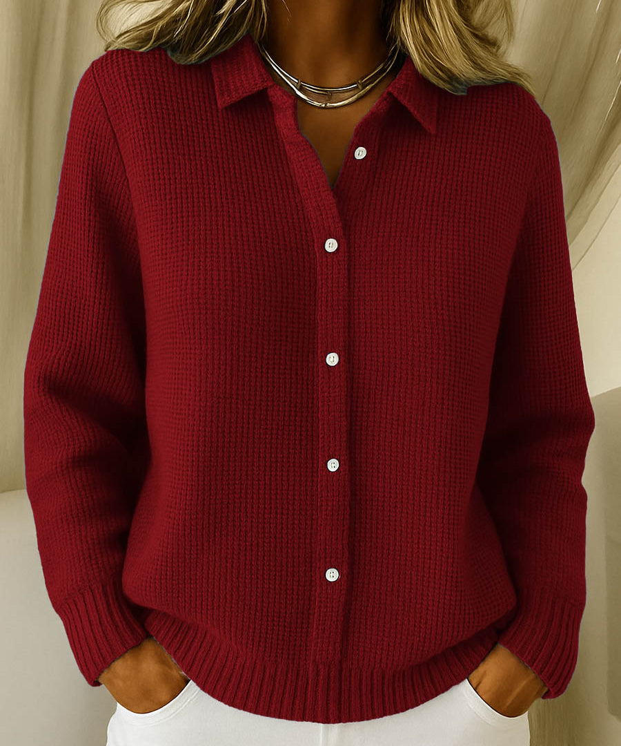 Miravel | Button-Front Knit Cardigan with Collar