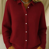 Miravel | Button-Front Knit Cardigan with Collar