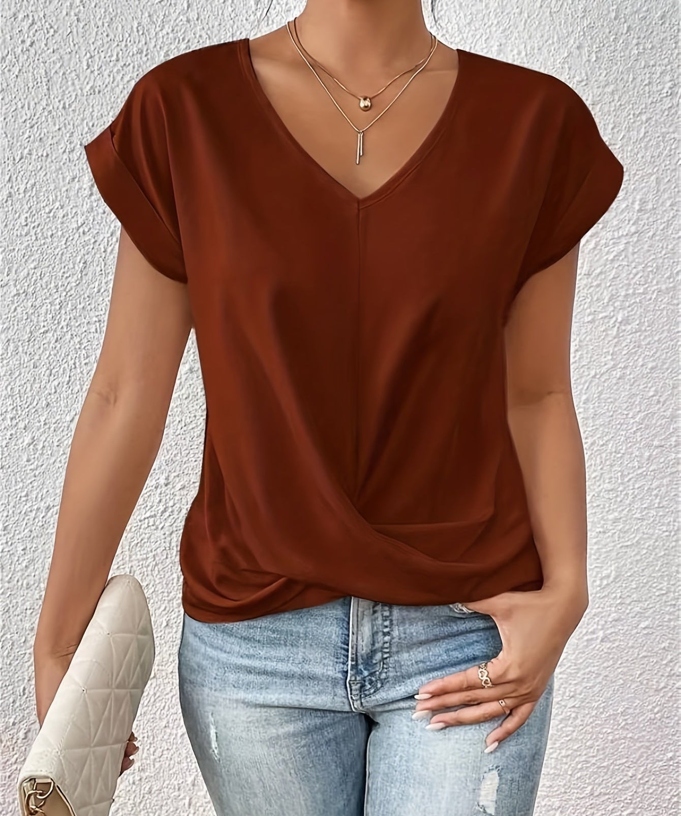 Marcelline | V-Neck Short-Sleeve T-Shirt