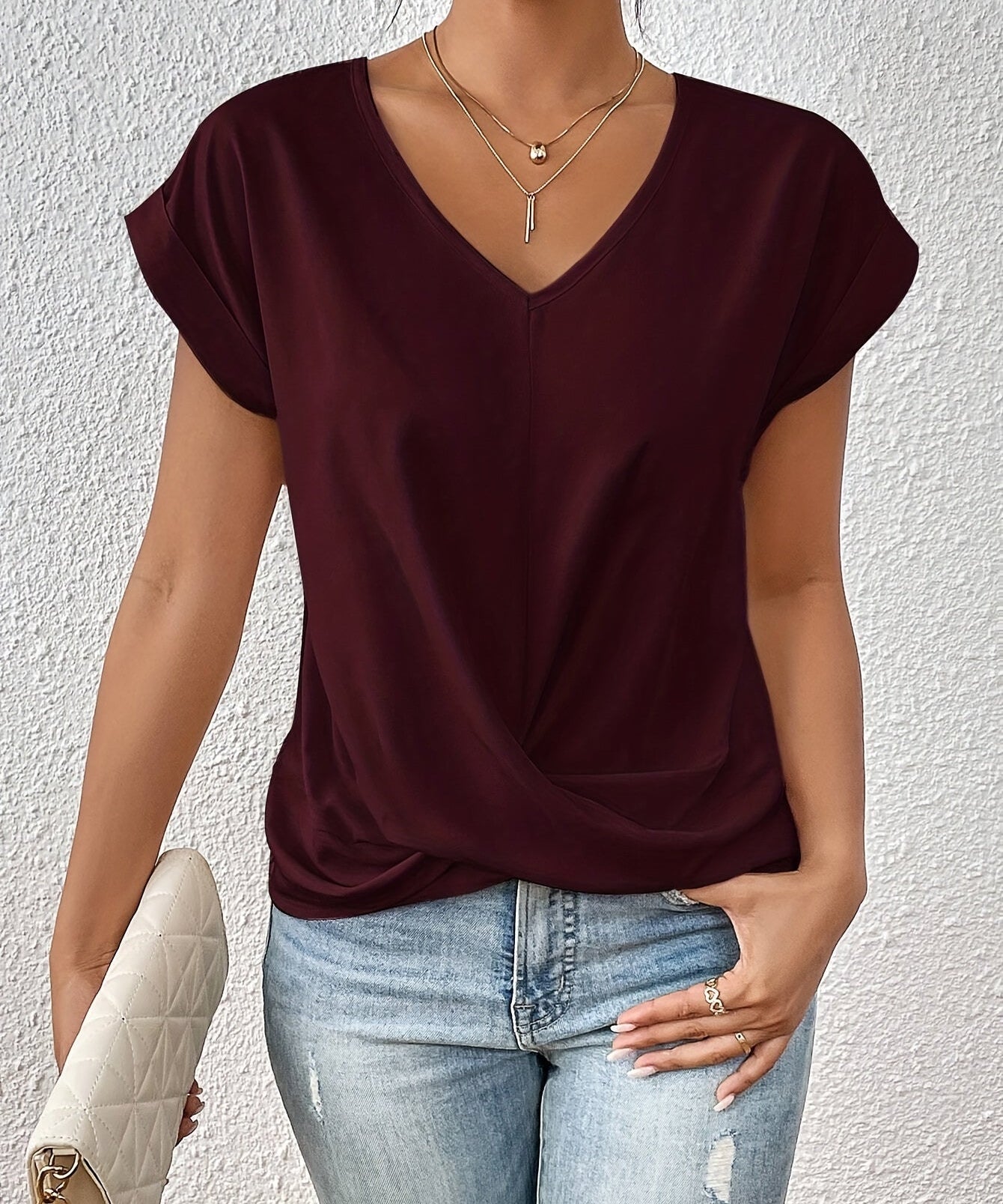 Marcelline | V-Neck Short-Sleeve T-Shirt