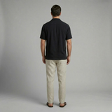 Emerson Row | Mens Short Sleeve Camp Collar Button Up Shirt Black