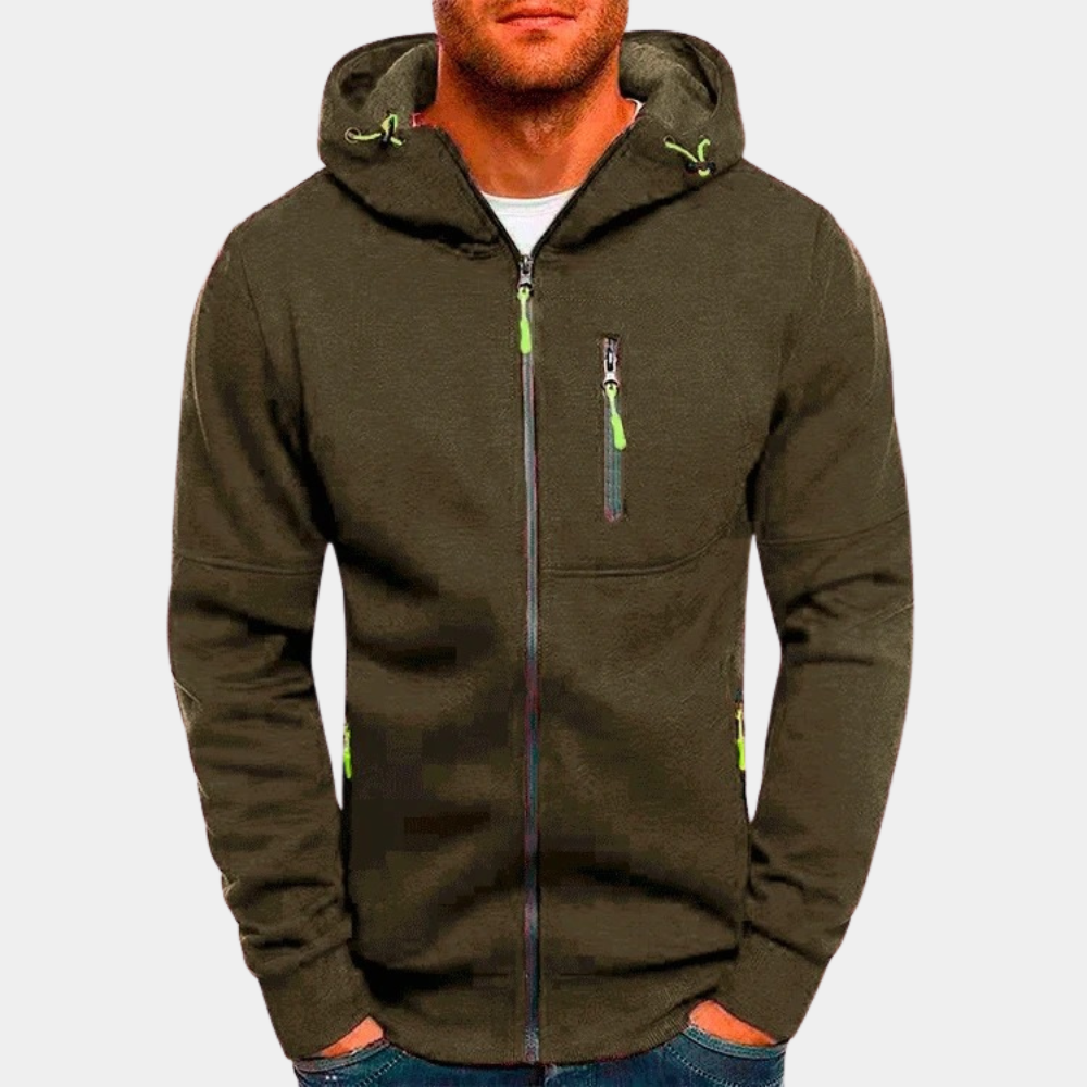 Kyros | Men's Full-Zip Hoodie with Contrast Details