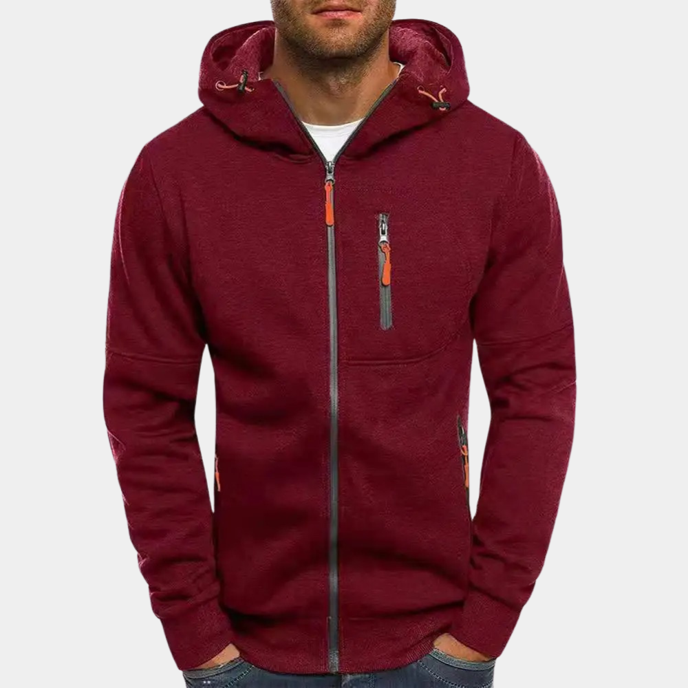 Kyros | Men's Full-Zip Hoodie with Contrast Details