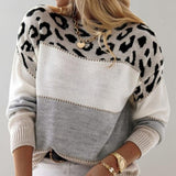 Calloway | Colour Block Leopard Print Sweater