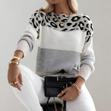 Calloway | Colour Block Leopard Print Sweater