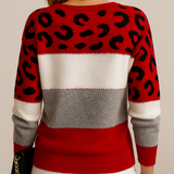 Calloway | Colour Block Leopard Print Sweater