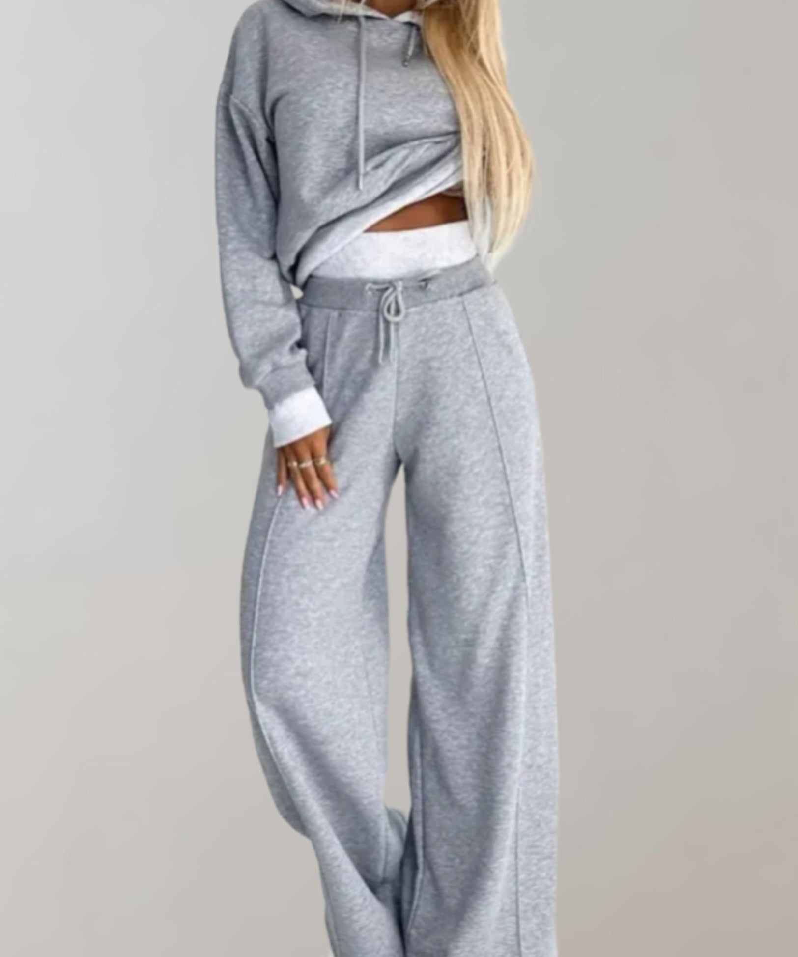 Marlowe | Crop Hoodie & Wide-Leg Jogger Set