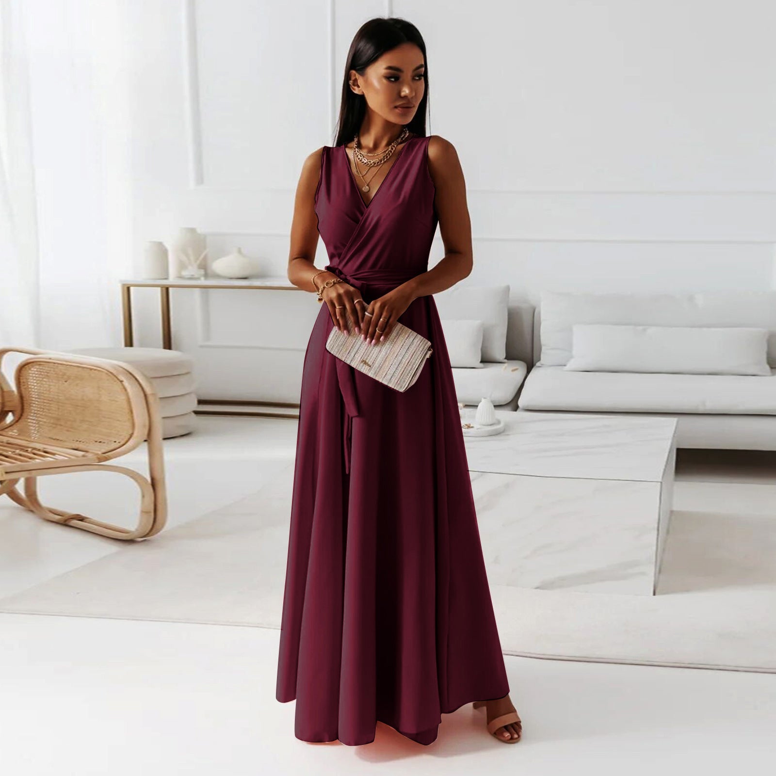 Amara | Sleeveless Wrap Maxi Dress