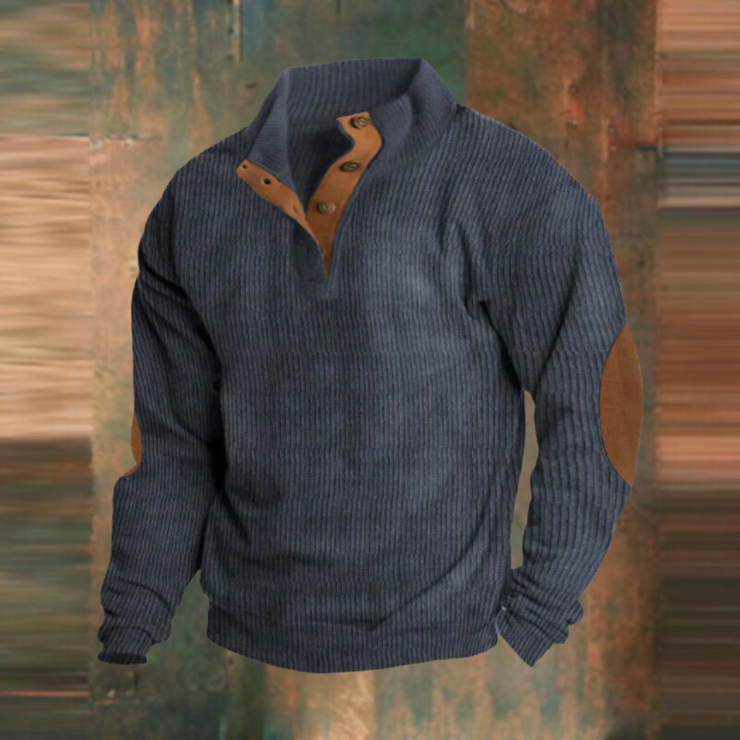 Brenton | Ribbed Button-Neck Sweater