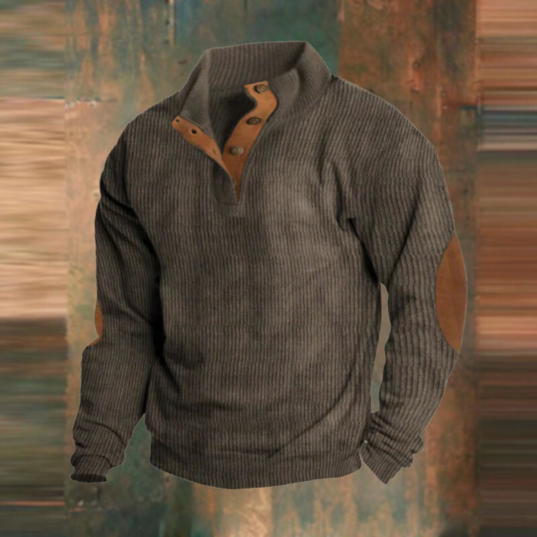 Brenton | Ribbed Button-Neck Sweater