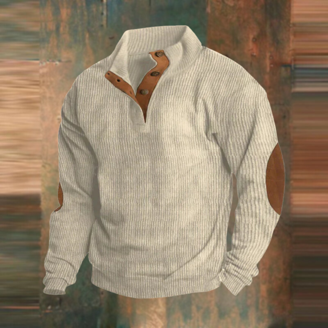 Brenton | Ribbed Button-Neck Sweater