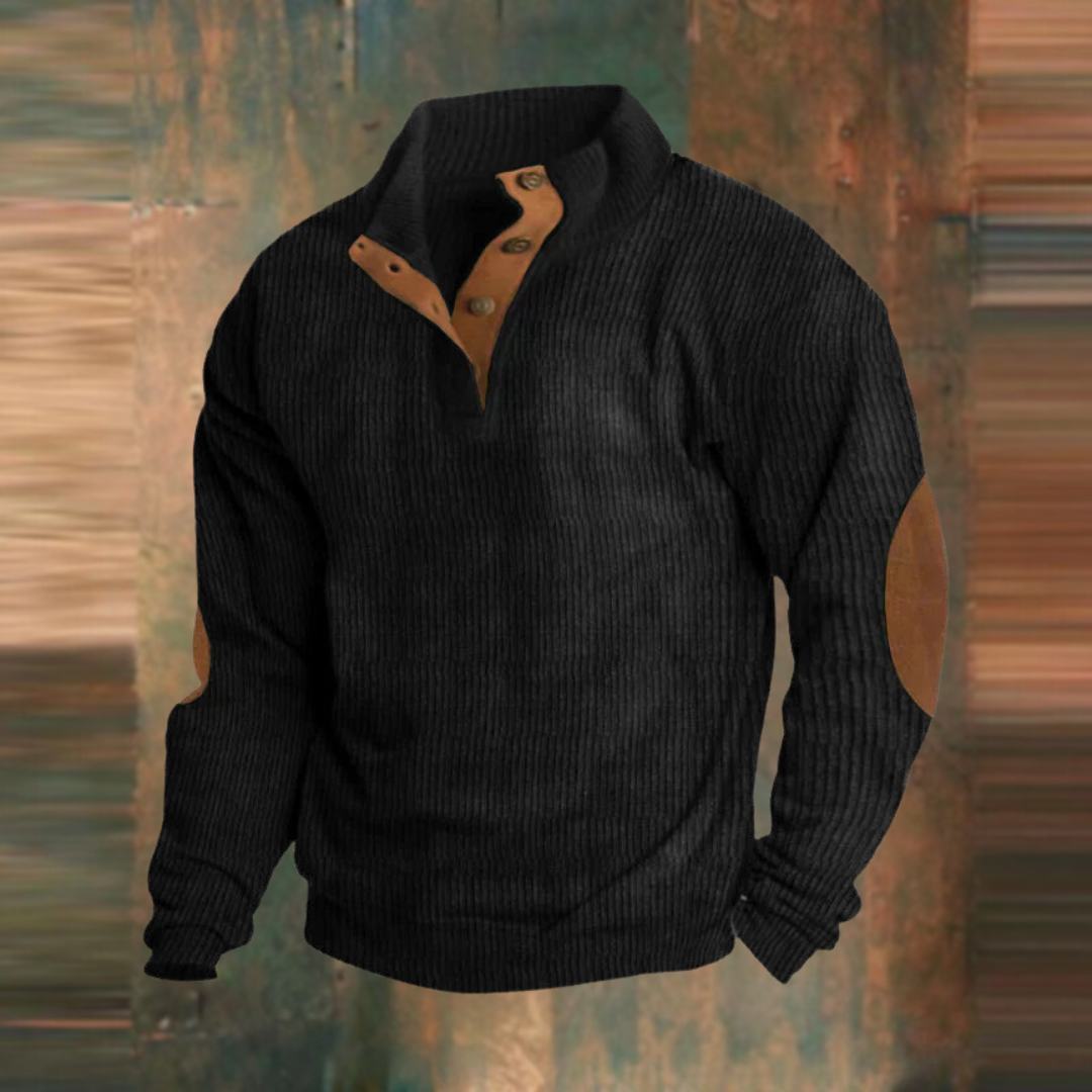 Brenton | Ribbed Button-Neck Sweater