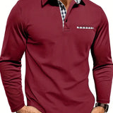 Kestwick | Long-Sleeve Polo Shirt with Contrast Check Collar