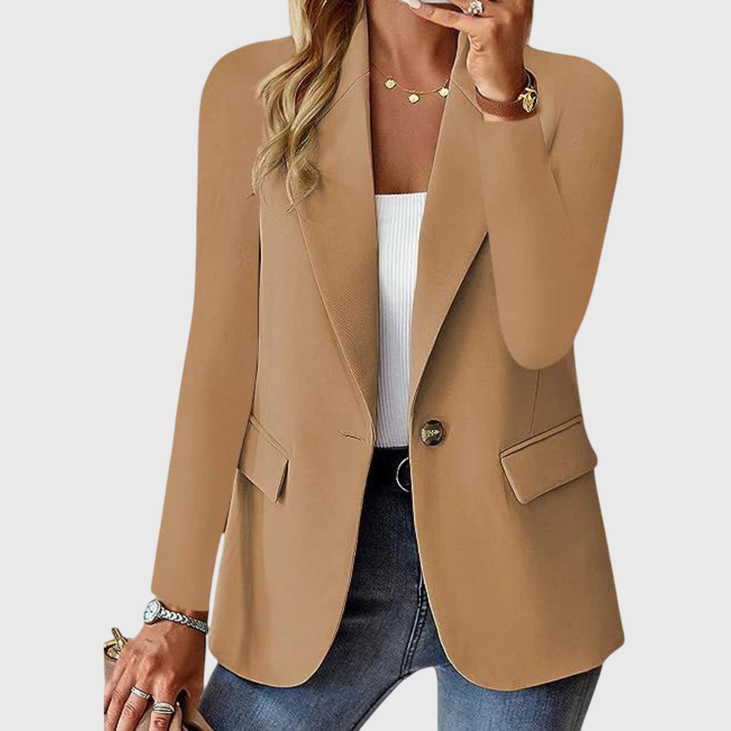 Vespira | Single-Button Notch Collar Blazer