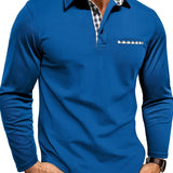 Kestwick | Long-Sleeve Polo Shirt with Contrast Check Collar