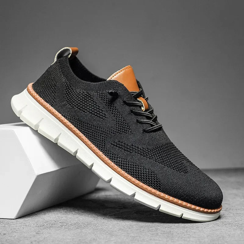 Strathmore | Mesh Knit Lace-Up Sneakers