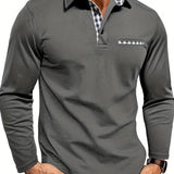 Kestwick | Long-Sleeve Polo Shirt with Contrast Check Collar