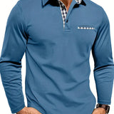 Kestwick | Long-Sleeve Polo Shirt with Contrast Check Collar
