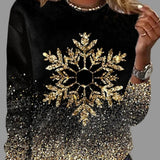 Frostlight | Gold Snowflake Festive Sweater