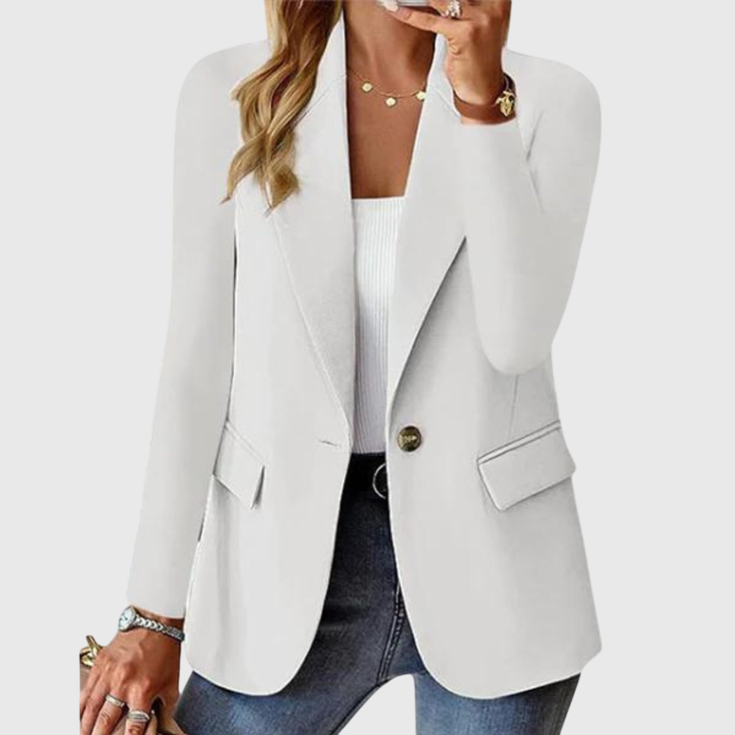 Vespira | Single-Button Notch Collar Blazer