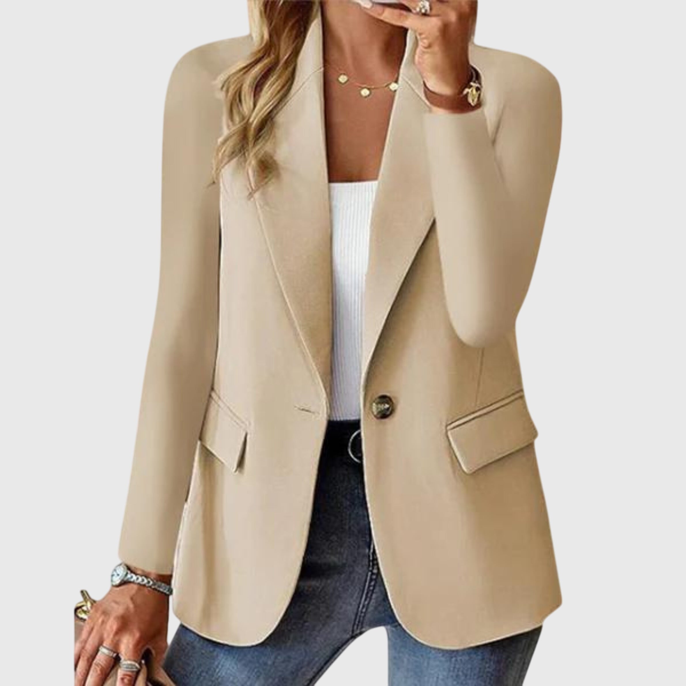 Vespira | Single-Button Notch Collar Blazer