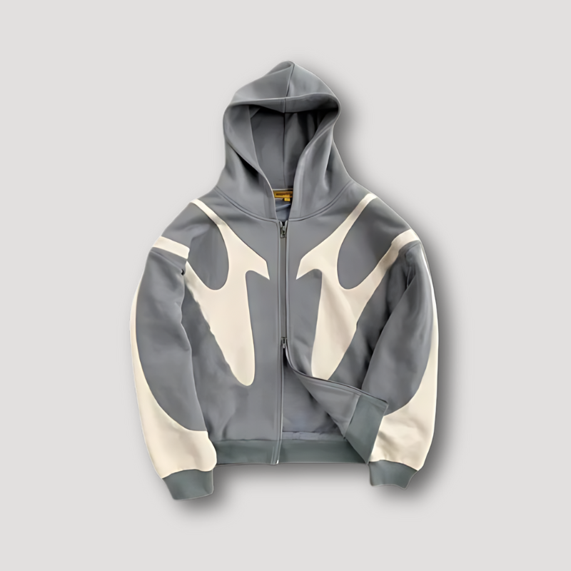 Draven | Flame-Panel Zip Hoodie